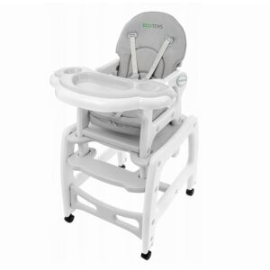 Detská jedálenská stolička EcoToys 3v1 DESTI šedá