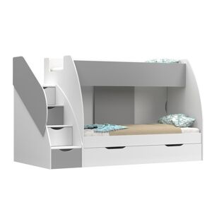 Detská poschodová posteľ MARCINEK 80x200 biela/sivá