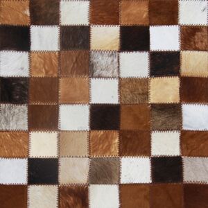 Tempo Kondela Luxusný kožený koberec patchwork KOŽA typ 3 200x304| hnedá/čierna/biela