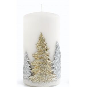 Dekorativní svíčka Winter Trees I bílá