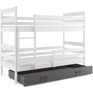 BMS Detská poschodová posteľ ERYK | biela Farba: biela / sivá, Rozmer.: 200 x 90 cm