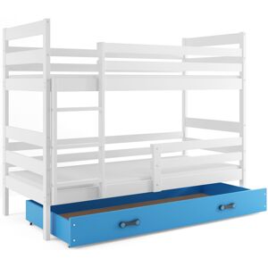 BMS Detská poschodová posteľ ERYK | biela Farba: biela / modrá, Rozmer.: 190 x 80 cm