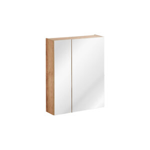 ArtCom Kúpeľňová zostava CAPRI White Capri | dub zlatý: Horná zrkadlová skrinka 842 - 60 cm