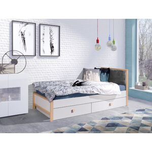 ArtBed Detská posteľ ZARA | 90 x 200 cm Farba: Sivé čelo - Quartz 806