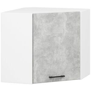 Rohová závěsná kuchyňská skříňka Olivie W 60 cm bílá/beton