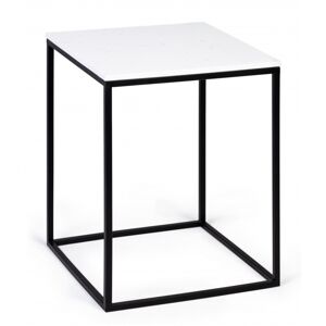 Mramorový konferenčný stolík Laval 45 cm čiernobiely