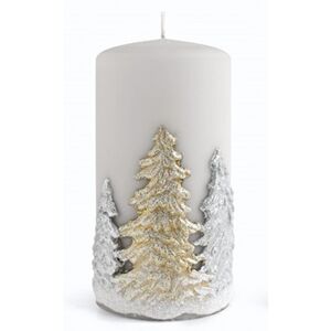 Dekorativní svíčka Winter Trees I šedá