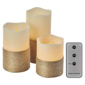 LED svíčky Candles s ovladačem 3 ks teplá bílá