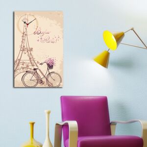 Dekoratívne nástenné hodiny Eiffelas béžové