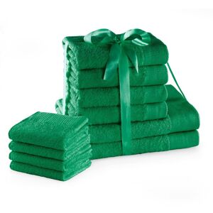 Súprava bavlnených uterákov AmeliaHome AMARI 2+4+4 ks zelená