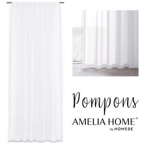 Záclona AmeliaHome Pompons Brinna II biela
