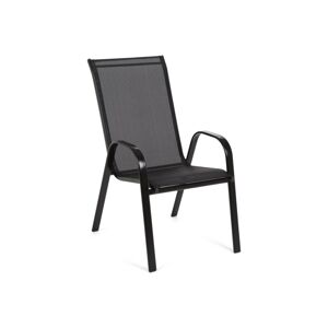 Záhradná stolička oceľ / textílie Čierna