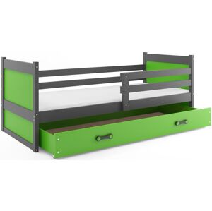 BMS Detská posteľ RICO 1 | sivá 80 x 190 cm Farba: Zelená