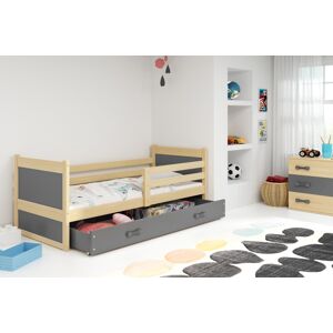 BMS Detská posteľ RICO 1 | borovica 90 x 200 cm Farba: Sivá