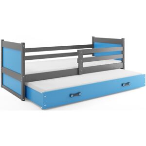 BMS Detská posteľ s prístelkou RICO 2 | sivá 80 x 190 cm Farba: Modrá