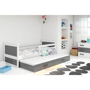 BMS Detská posteľ s prístelkou RICO 2 | biela 90 x 200 cm Farba: Sivá