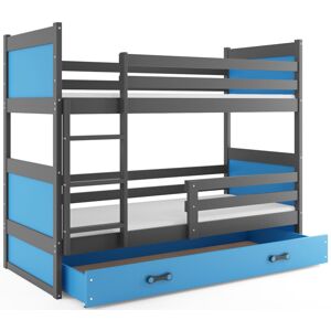 BMS Detská poschodová posteľ RICO | sivá 80 x 160 cm Farba: Modrá