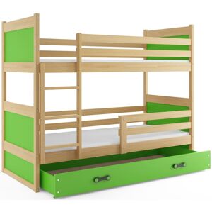 BMS Detská poschodová posteľ RICO | borovica 80 x 160 cm Farba: Zelená