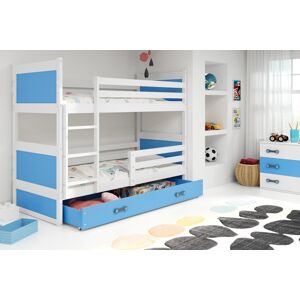 BMS Detská poschodová posteľ RICO | biela 80 x 190 cm Farba: Modrá