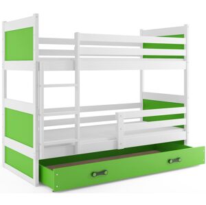 BMS Detská poschodová posteľ RICO | biela 90 x 200 cm Farba: Zelená