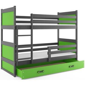 BMS Detská poschodová posteľ RICO | sivá 90 x 200 cm Farba: Zelená