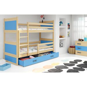 BMS Detská poschodová posteľ RICO |  borovica 90 x 200 cm Farba: Modrá