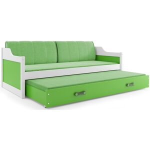 BMS Detská posteľ s prístelkou DAWID | biela 80 x 190 cm Farba: Zelená