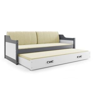 BMS Detská posteľ s prístelkou DAWID | sivá 90 x 200 cm Farba: Biela
