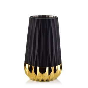 Sklenená váza Serenite 20,5 cm čierna/zlatá