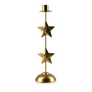Vánoční svícen Bron SANTA LILA 29,5 cm hvězda zlatý