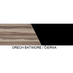 Meblar  Vitrína MONSUN MN2 / ľavá Farba: Orech batimore/čierna