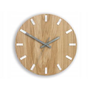 Nástenné hodiny Simple Oak hnedo-biele