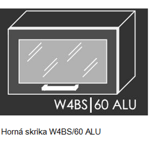 ArtExt Kuchynská linka Quantum Kuchyňa: Horná skrinka W4BS/60 ALU - hliníkový rám skrinky (ŠxVxH) 60 x 36 x 30 - 32,5 cm