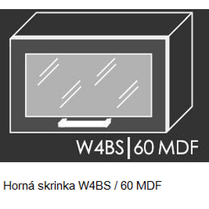 ArtExt Kuchynská linka Quantum Kuchyňa: Horná skrinka W4BS/60 MDF - drevený rám v striebornom morení / (ŠxVxH) 60 x 36 x 30 - 32,5 cm