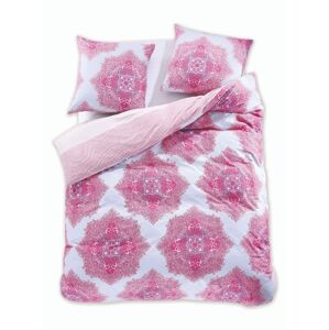 Bavlnená posteľná bielizeň DecoKing Diamond Isolde ružovo-biela