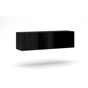 Závesný TV stolík Vivo 140 cm s LED osvetlením čierny