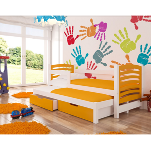ArtAdrk Detská posteľ s prístelkou AVILA Farba: Biela / oranžová