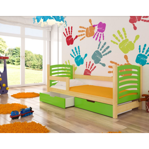 ArtAdrk Detská posteľ CAMINO Farba: Borovica / zelená
