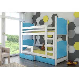 ArtAdrk Detská poschodová posteľ MARABA Farba: biela / modrá