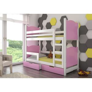 ArtAdrk Detská poschodová posteľ MARABA Farba: biela / ružová