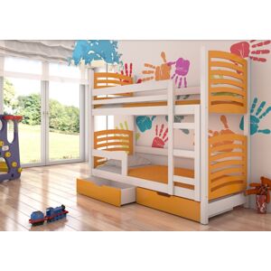 ArtAdrk Detská poschodová posteľ OSUNA Farba: Biela / oranžová