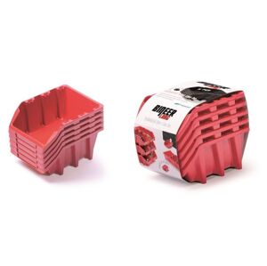 Súprava úložných boxov 5ks Ziron 198x118x155 červená