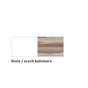 Meblar  Veľká komoda MORENA Farba: Biela / orech baltimore