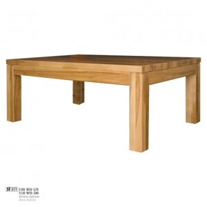 Drewmax Konferenčný stolík - masív ST311 - hrúbka 4 cm / dub Prevedenie: A 100 x 50 x 70 cm
