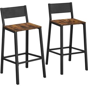 Sada barových židlí Vasagle ROISO 2 ks hnědá/černá