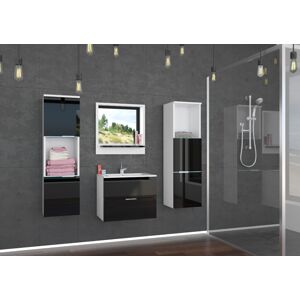 ArtAdrk Kúpeľňová zostava LAURO Farba: Biela / čierny lesk