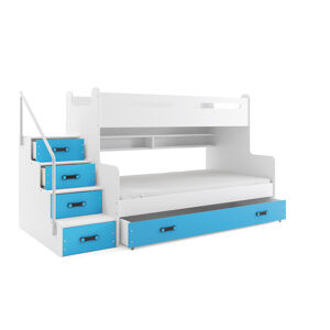 BMS Detská poschodová posteľ MAX 3 Farba: Modrá