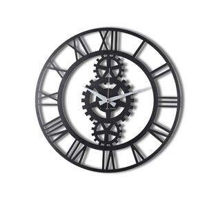 Dekoratívne nástenné hodiny Gear 50 cm čierne
