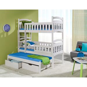 ArtBed Detská poschodová posteľ s prístelkou DOMINIK III Prevedenie: Morenie - Farba