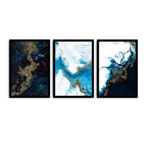 Súprava obrazov Eden 36x51 cm 3 ks modrá